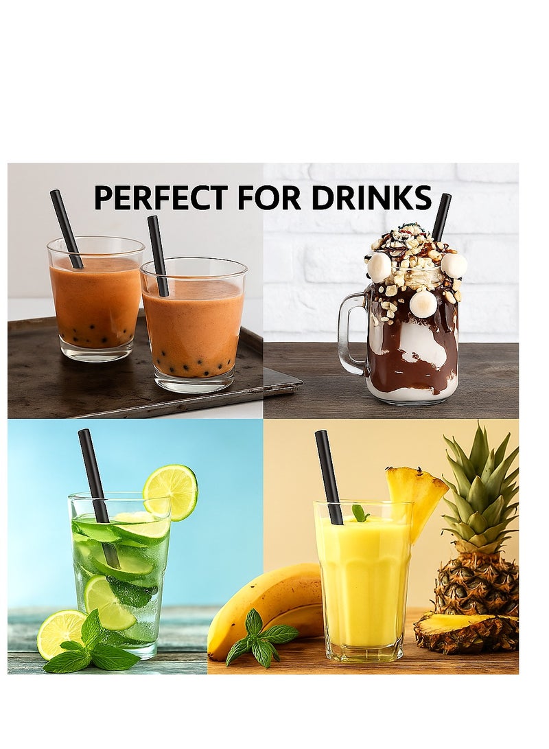 لافيش ماصات جامبو بوبا (عبوة من ٥٠ قطعة) | سمك ١٢ مم، طول ٢٤ سم | ماصات سموثي سوداء عريضة جدًا | مغلفة بشكل فردي، خالية من مادة BPA | مثالية لشاي الفقاعات، ميلك شيك، عصائر، فعاليات، ومقاهي - Image 4