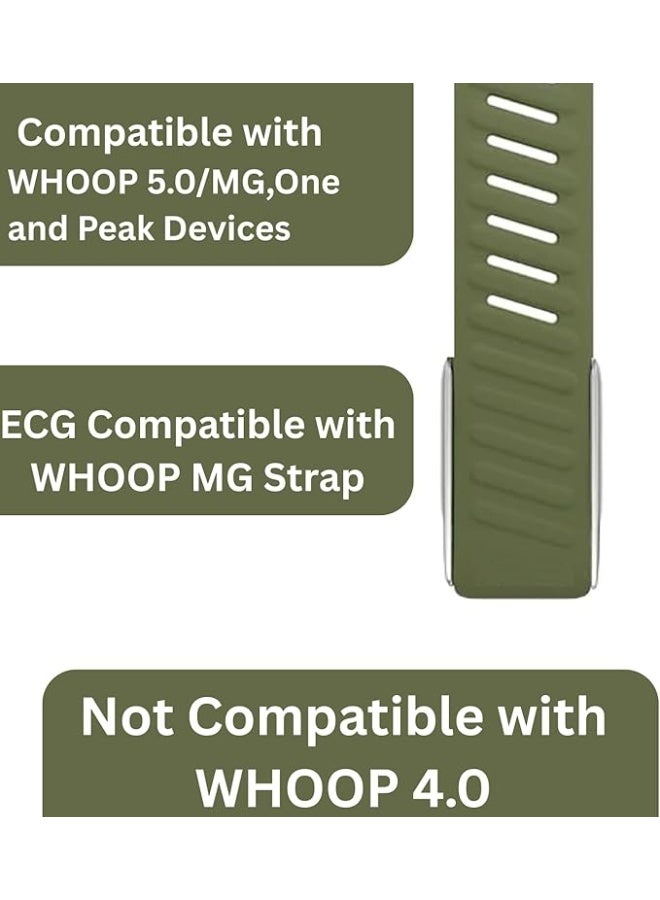 سبيكتون حزام رياضي متوافق مع أجهزة Whoop 5.0/MG وOne وPeak وLife - متوافق مع تخطيط القلب، تصميم سيليكون مقاوم للماء، حزام مقاوم للعرق مع موصل فضي على شكل حرف U - Image 4