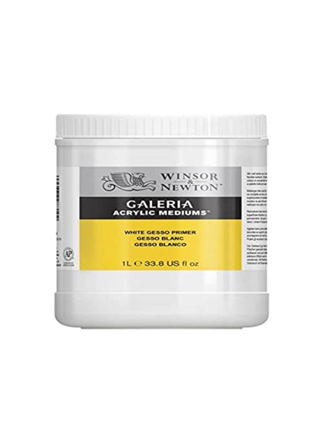 WINSOR & NEWTON Galeria Acrylic White Gesso Primer, 33.8-oz (1L) Tub  - Image 1