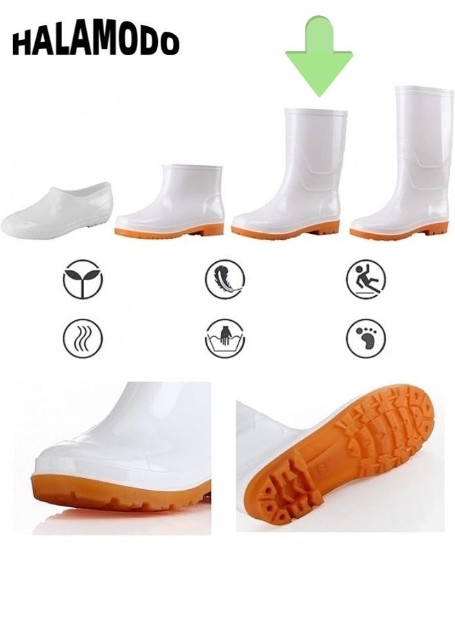 Halamodo Women's Waterproof Rain Boots Rubber Boots Mid Calf Lightweight Booties Work Comfortable Garden Shoes for Outdoor Gardening Work Walking - Image 4