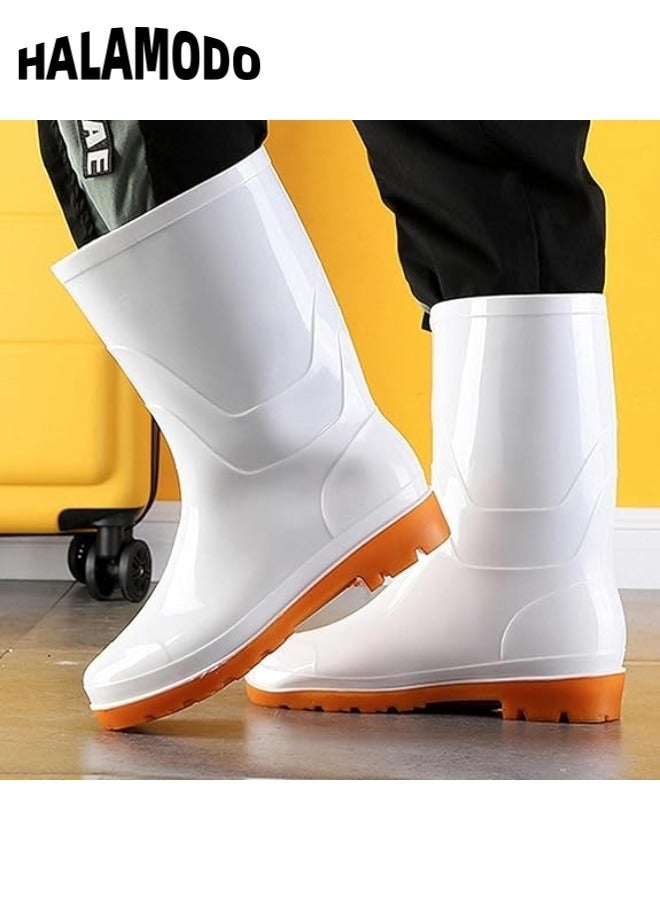 Halamodo Women's Waterproof Rain Boots Rubber Boots Mid Calf Lightweight Booties Work Comfortable Garden Shoes for Outdoor Gardening Work Walking - Image 2