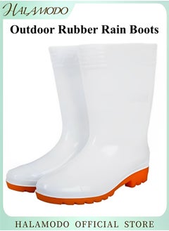 HALAMODO Women's Waterproof Rain Boots Rubber Boots Mid Calf Lightweight Booties Work Comfortable Garden Shoes for Outdoor Gardening Work Walking  - Image 1