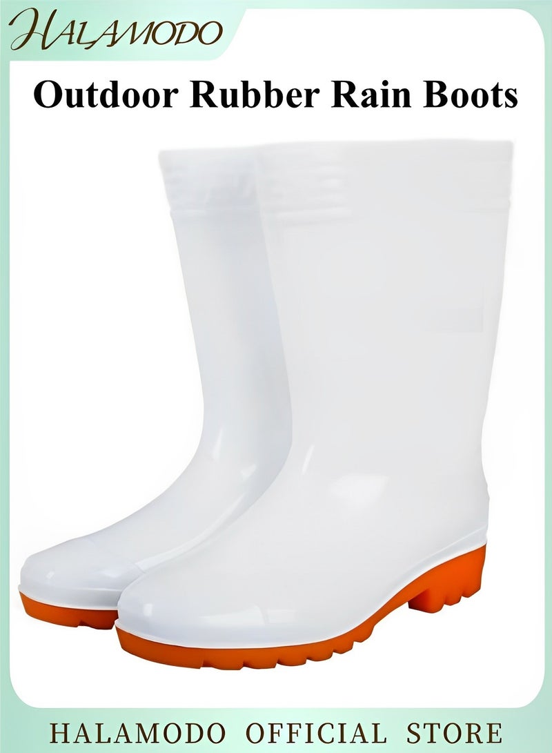 Halamodo Women's Waterproof Rain Boots Rubber Boots Mid Calf Lightweight Booties Work Comfortable Garden Shoes for Outdoor Gardening Work Walking - Image 1