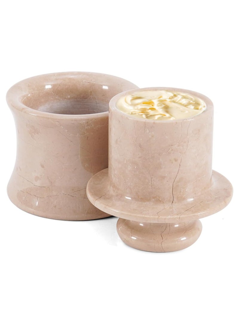 SPESHSTONES Marble Butter Keeper with Lid for Countertop 4 Inch Verona French Butter Crock with Water for Kitchen Storage Holder, Stone Butter Dish for Soft Spreadable Butter Brand: SPESHSTONES  - Image 1