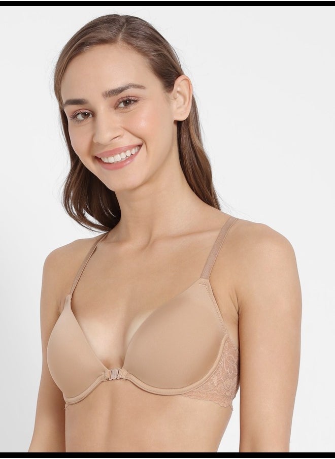 JOCKEY - Jockey 1815 Women's Under-Wired Padded Soft Touch Microfiber Nylon Elastane Stretch Full Coverage Lace Back Styling T-Shirt Bra with Adjustable Straps - Image 1