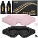 BeHoomi Sleep Mask 2 Packs Premium Eye Mask for Sleeping Total Blackout Superior Soft Comfort Upgraded 3D Ergonomic Designed Sleeping Mask for Home Office Travel Meditation Yoga Black Pink - Image 1