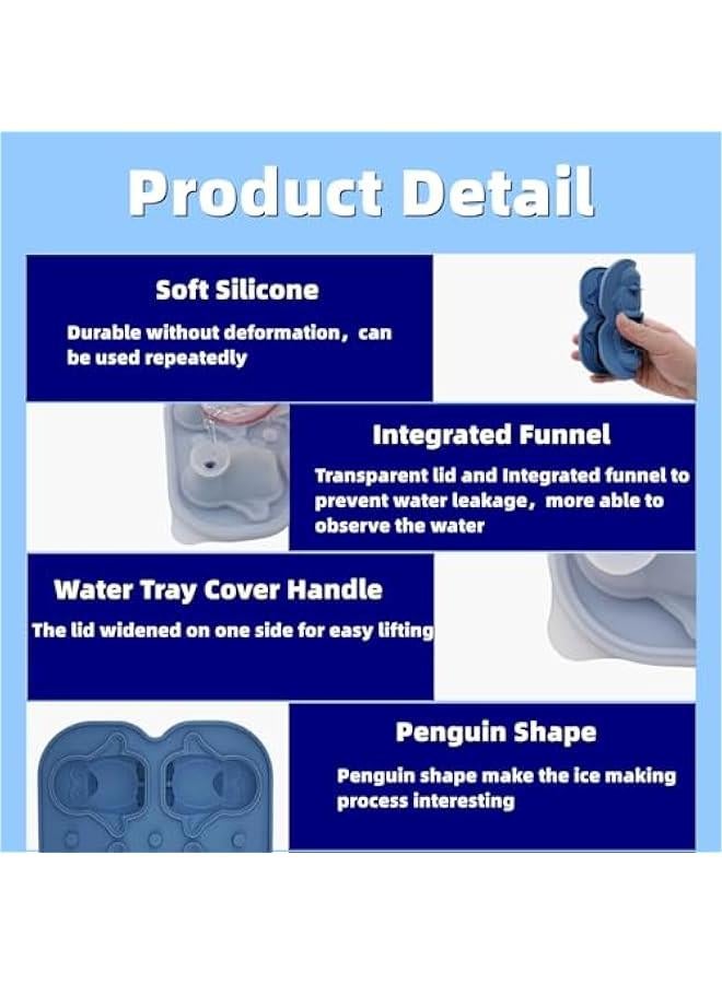 Penguin shaped ice cube trays-3D ice cube mold，Easy to release for Whiskey Cocktails, Brandy, coffee and Juice Beverages - Image 3