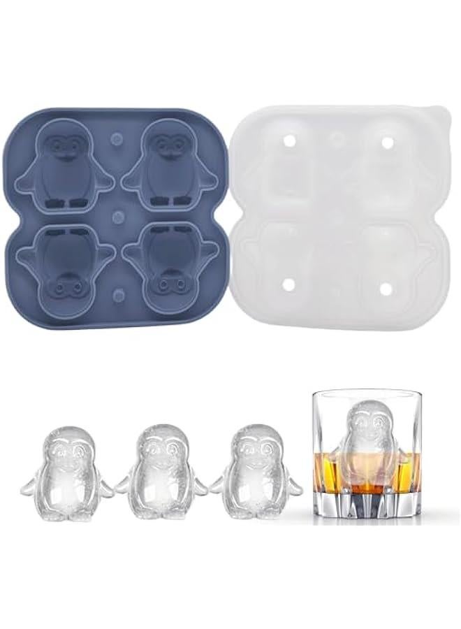 Penguin shaped ice cube trays-3D ice cube mold，Easy to release for Whiskey Cocktails, Brandy, coffee and Juice Beverages - Image 1