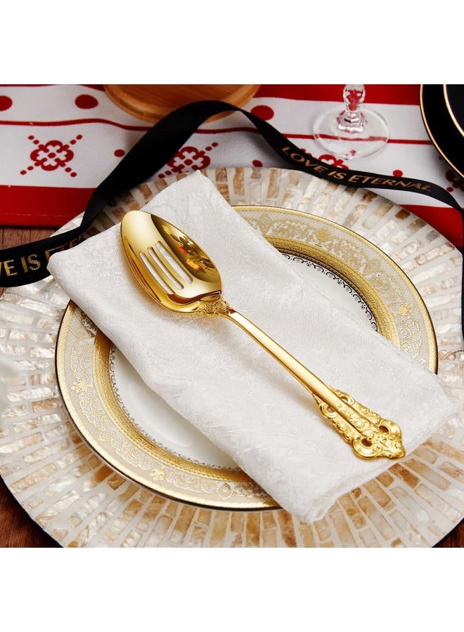 KEAWELL Gorgeous 5-Piece 18/10 Stainless Steel Hostess Serving Utensil Set, Dishwasher Safe (Gold) - Image 5