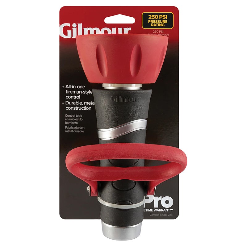 Gilmour Pro Twist Hose Nozzle, Fireman Hose Nozzle for Cleaning and Watering, Heavy Duty Garden Hose Nozzle with Adjustable Spray Pattern, Red - Image 2