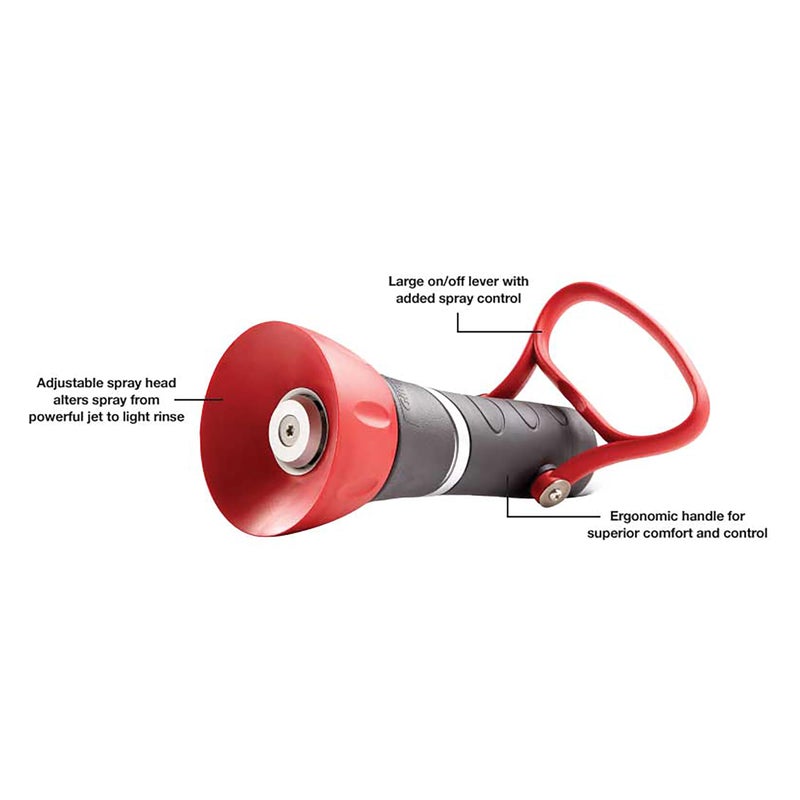 Gilmour Pro Twist Hose Nozzle, Fireman Hose Nozzle for Cleaning and Watering, Heavy Duty Garden Hose Nozzle with Adjustable Spray Pattern, Red - Image 5