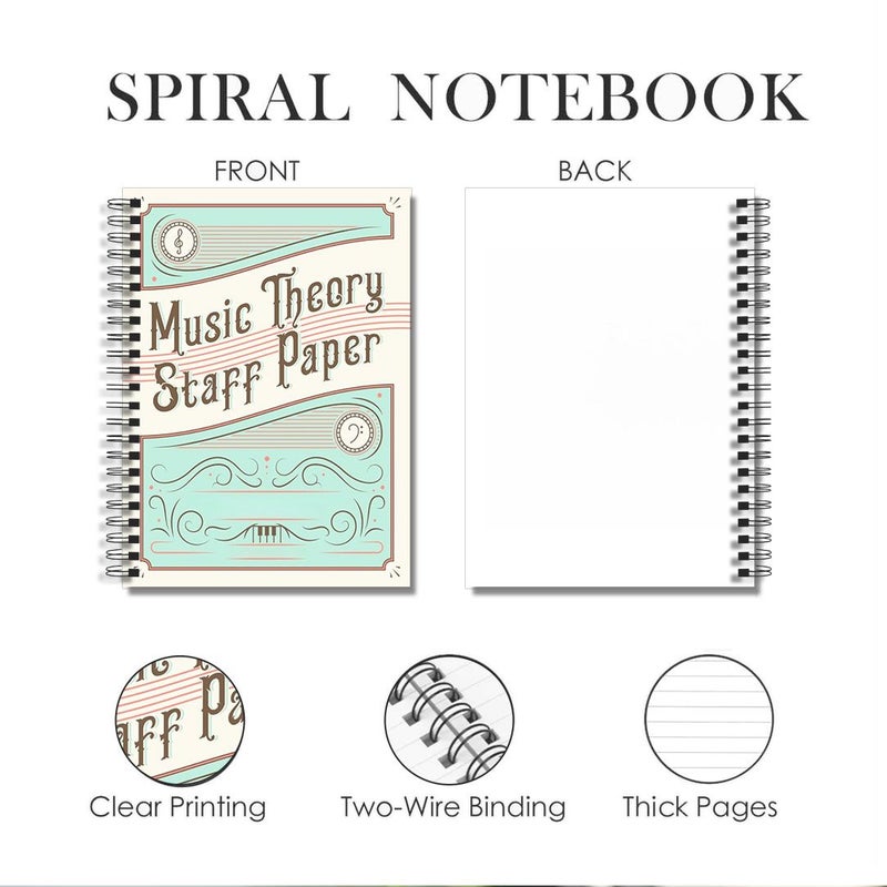 Music Manuscript Paper 100 Sheets Blank Staff Notebook 5.5x8.3 Inch 8 Staves Per Page - Image 4