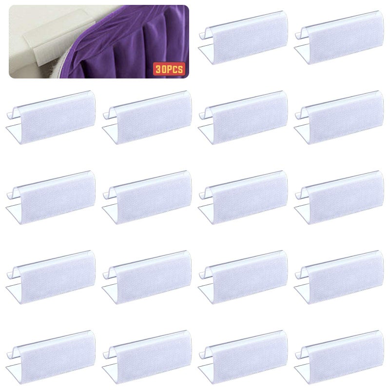 Hilitchi Hilitchi 30Pcs Table Cover Tablecloth Clips EC Model Table Skirting Clips with Hook and Loop at The Back Side for Table 34inch  1inch 