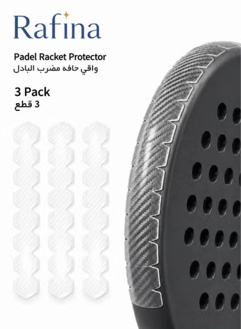 Rafina Padel Racket Edge Protector Strips, Transparent Slim Frame Guards for Scratch and Impact Protection, 40 × 6.5 cm, 3 Pieces - Image 1