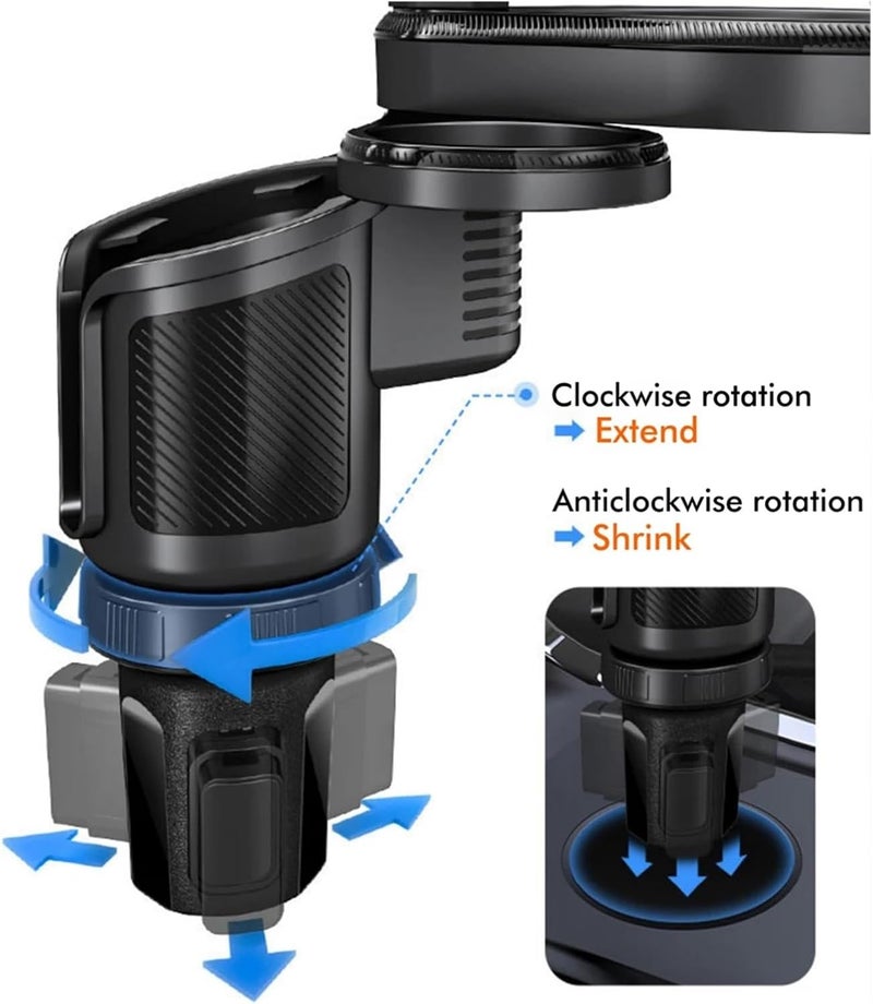 Car Cup Holder Expander Cell Phone Mount 360° Rotation Smartphones Auto Interior - Image 4