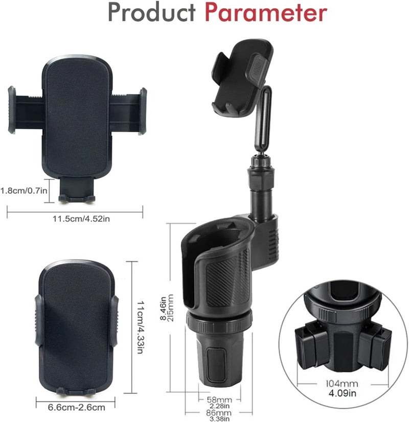 Car Cup Holder Expander Cell Phone Mount 360° Rotation Smartphones Auto Interior - Image 5