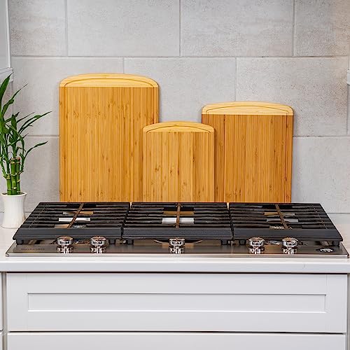 Greener Chef Organic Extra Large Bamboo Cutting Board Set of 3 with Lifetime Replacements – Premium Wooden Kitchen Boards for Chopping, Carving & Serving, Non-Toxic & Durable – by Greener Chef - Image 2