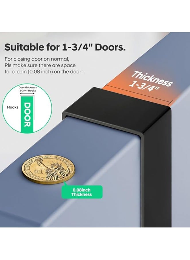 SAHHAHOME Metal Over The Door Hooks,Heavy-Duty NO Nail Door Hanger Hook,Coat Rack On Door with 6 Hooks,Over The Door Towel Racks for Bathroom,Bedroom,Kitchen (Black) - Image 4