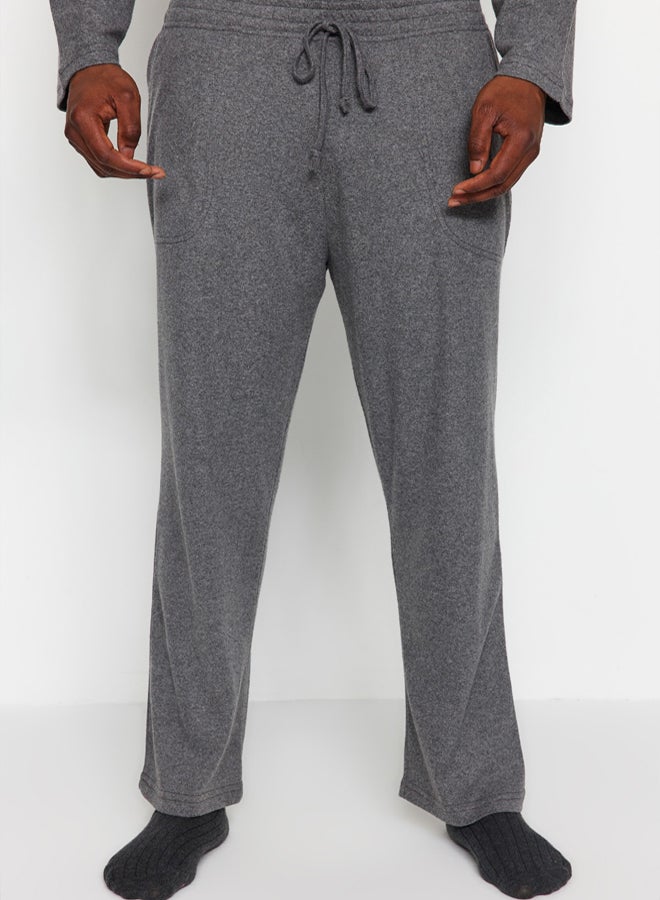 trendyol Gray Knitted Plus Size Pajamas Set TMNAW24AI00002 - Image 5