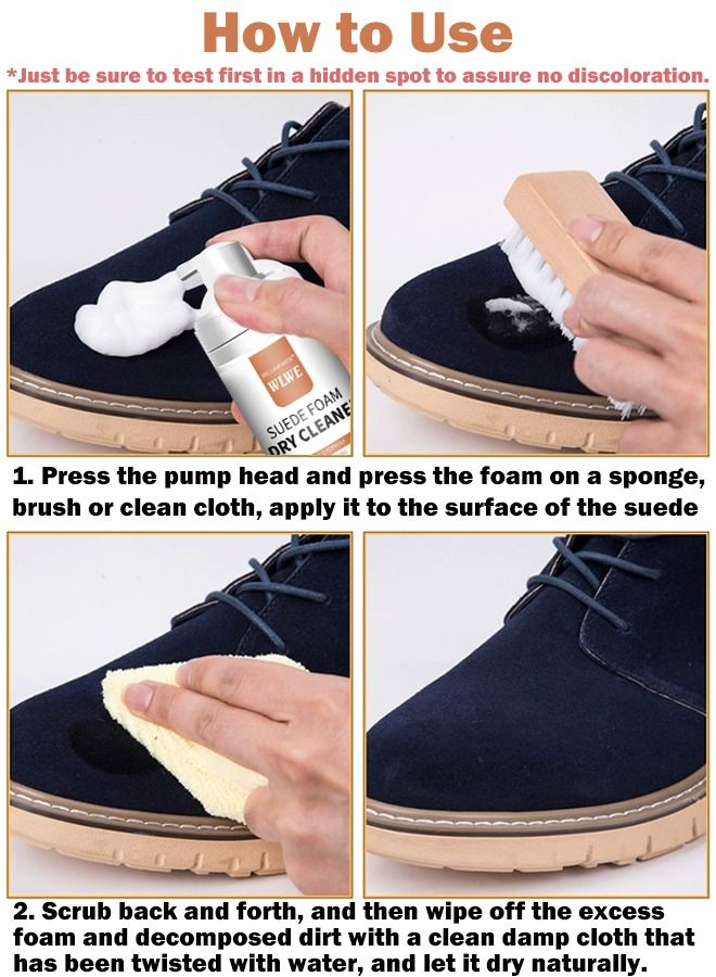 WILLIAM WEIR Multipurpose Suede Foam Cleaner Nubuck Bubble Cleaner Restores Color and Vibrancy to Shoes Boots Clothes Car Ceiling Handbags Sofa and Furniture  - Image 5