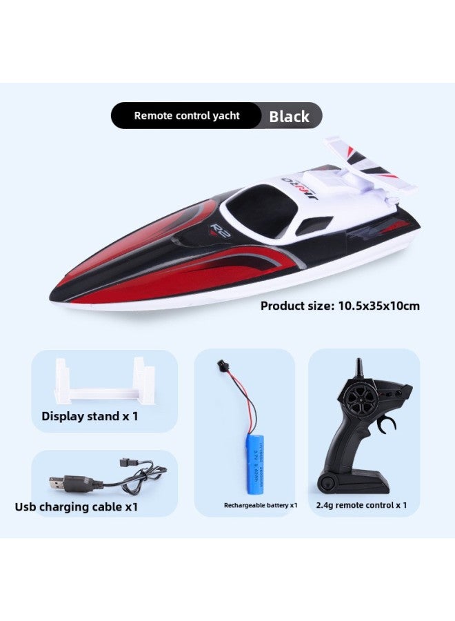 2.4G High-speed Remote Control Rowing Ultra-long Endurance Waterproof Dual-motor Powered Double Spiral Design Children's Toys-Color:remote Control Rowing Black  - Image 1