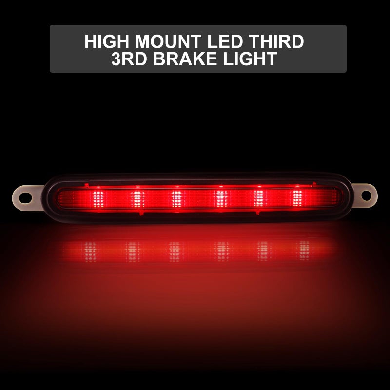 Voilamart 3rd Third Brake light for 2008-2016 Mitsubishi Lancer LED Tail Light High Mount Bumper Lamp Lancer Evolution EX 8334A08 (Smoke Lens Red Light) - Image 2