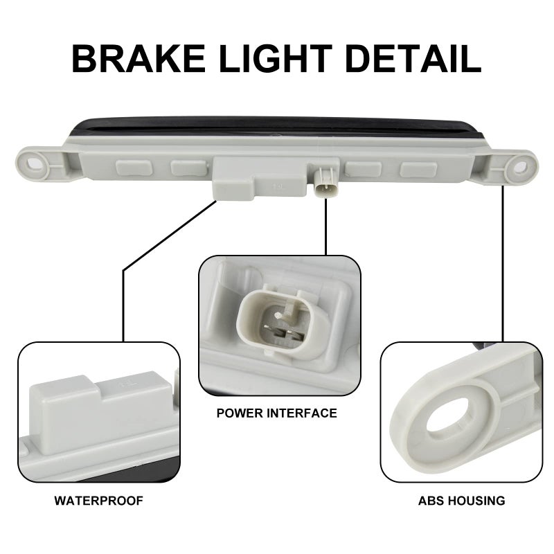 Voilamart 3rd Third Brake light for 2008-2016 Mitsubishi Lancer LED Tail Light High Mount Bumper Lamp Lancer Evolution EX 8334A08 (Smoke Lens Red Light) - Image 3