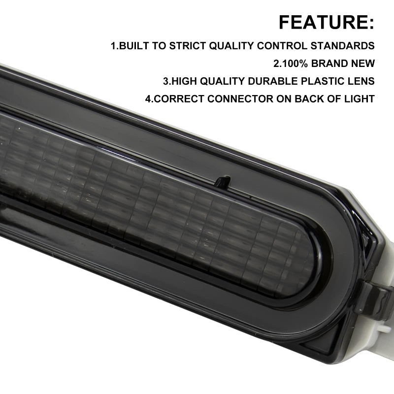 Voilamart 3rd Third Brake light for 2008-2016 Mitsubishi Lancer LED Tail Light High Mount Bumper Lamp Lancer Evolution EX 8334A08 (Smoke Lens Red Light) - Image 4