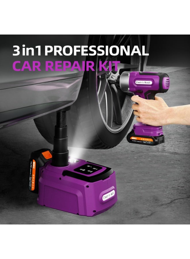 Gasin 12V Electric Hydraulic Car Jack 5 Ton + 420N·m Impact Wrench Kit, Lifting Range 155-450mm, 220W, Portable Carry Case - Image 5