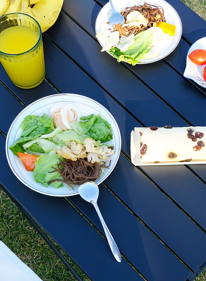 غاز طاولة تخييم قابلة للطي مع منضدية من الألومنيوم الخفيف للغاية، طاولة جانبية للتخييم طاولة شاطئ محمولة طاولة قابلة للطي في الهواء الطلق للتخييم والنزهات وحفلات الشواء (كبيرة، أسود) - Image 4