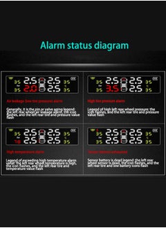 Arabest Car Tire Pressure Monitoring, Built-in 4 Sensors, Intelligent Chip System Alarm, Solar and Usb Charging Methods, 6 Alarm Modes for Real-time Monitoring  - Image 4