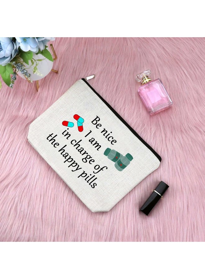 Sfodiary Pharmacy Technician Gift Makeup Bag Pharmacist Appreciation Gift Birthday Gift for Women Pharmacy Tech Gift Graduation Gift for Her Travel Cosmetic Pouch Retirement Christmas Gift - Image 3