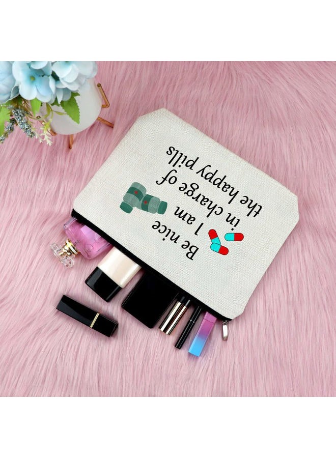 Sfodiary Pharmacy Technician Gift Makeup Bag Pharmacist Appreciation Gift Birthday Gift for Women Pharmacy Tech Gift Graduation Gift for Her Travel Cosmetic Pouch Retirement Christmas Gift - Image 4