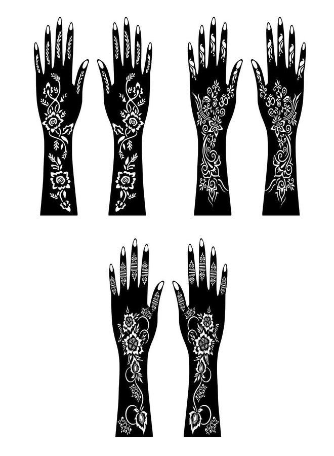 VANVATI Combo Mehndi Stencil Sticker With Flower Art For Functions & Festival Looks - Image 3