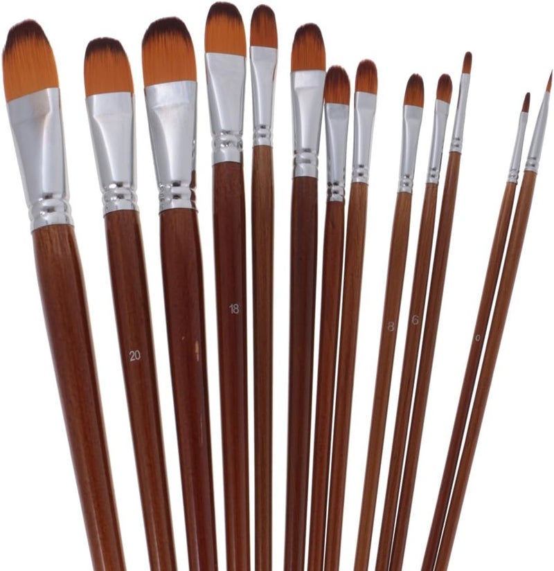 كلاراكو مجموعة فرش رسم فنية مكونة من 13 قطعة، صغيرة/كبيرة، رفيعة/سميكة، بجودة احترافية، بنمط فيلبرت. - Image 3