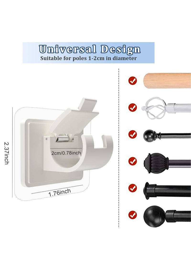 Generic 8PCS Self Adhesive Curtain Rod Holders No Drill Curtain Rods Brackets No Drilling Nail Free Adjustable Curtain Rod Hooks Curtain Hangers for Bathroom Kitchen Home Bathroom Hotel  - Image 4