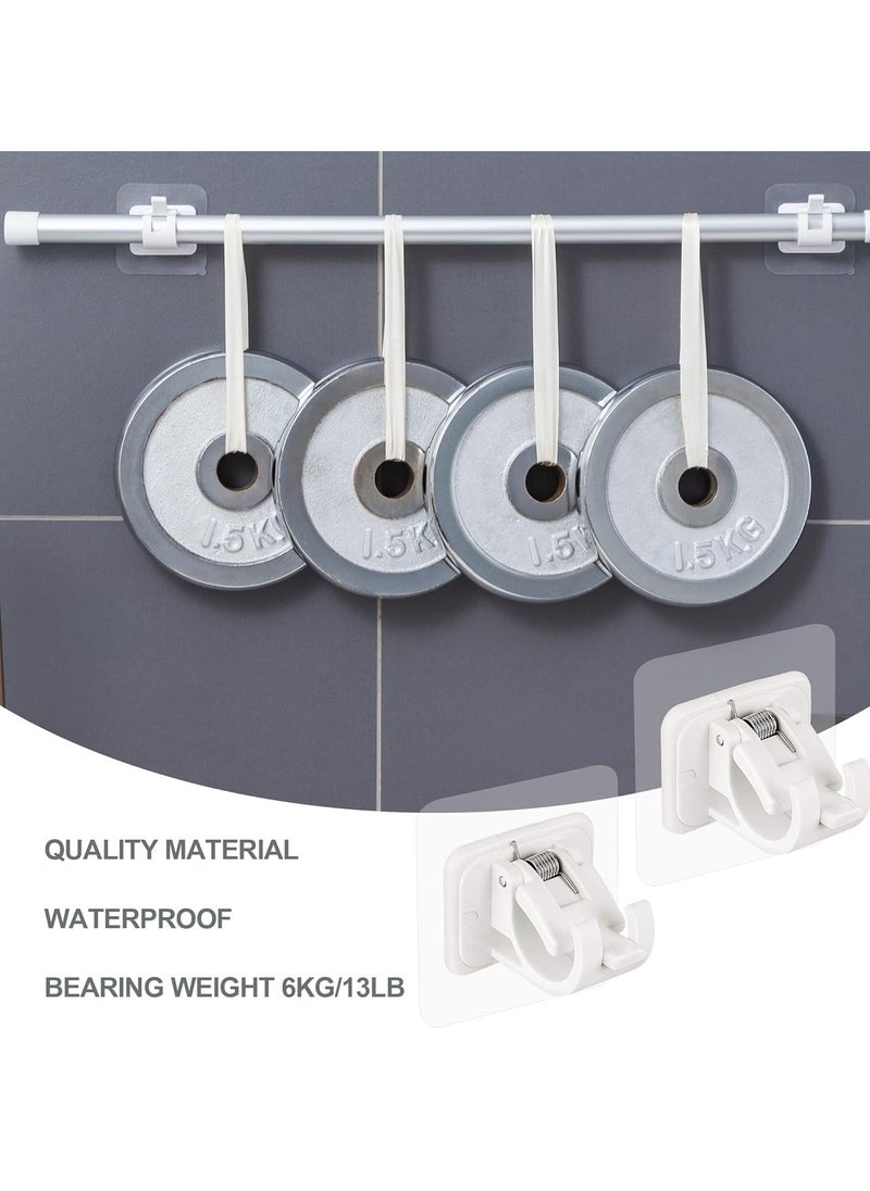 Generic 8PCS Self Adhesive Curtain Rod Holders No Drill Curtain Rods Brackets No Drilling Nail Free Adjustable Curtain Rod Hooks Curtain Hangers for Bathroom Kitchen Home Bathroom Hotel  - Image 5