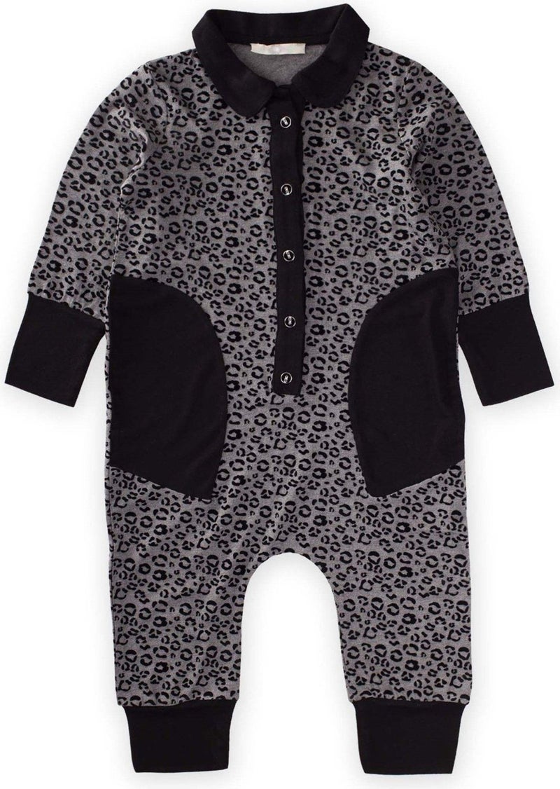 Oliven The Kid Leopard Printed Collared Jumpsuit - Image 1