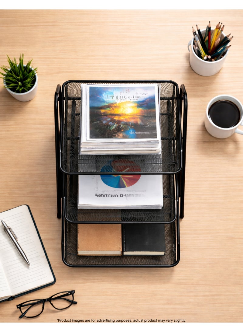 3-Tier Document Tray Organizer – Desktop File Holder, Pull-Out Design - Image 4