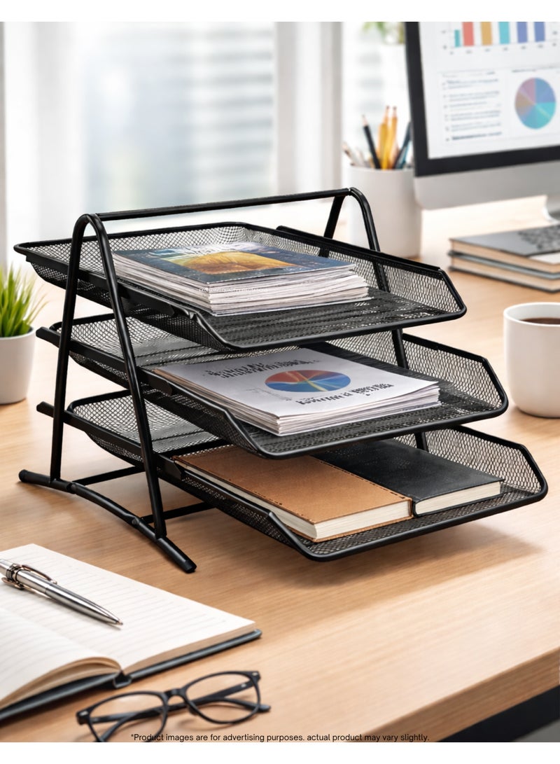 3-Tier Document Tray Organizer – Desktop File Holder, Pull-Out Design - Image 5