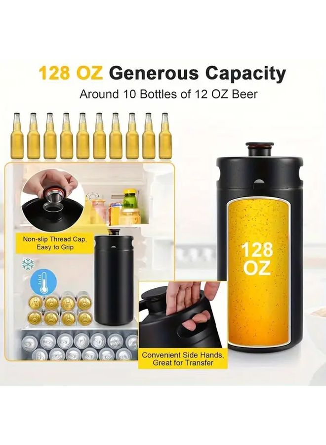 5L Stainless Steel Mini Keg Growler Leak Proof Scratch Resistant Homebrew Draft Beer Storage - Image 5