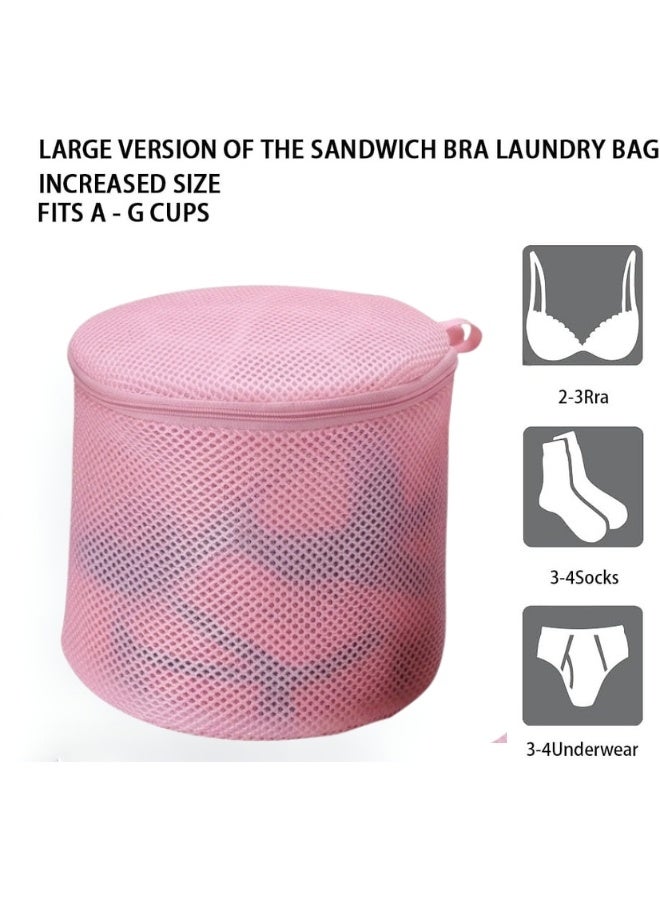 Cylindrical Bra Laundry Bag Fine Mesh with Zipper Lock – Reusable Wash Bag for Delicates, Underwear, Socks & Lingerie Protection in Washer & Dryer, Durable Mesh Laundry Net for Travel Storage & Fabric Care - Image 2