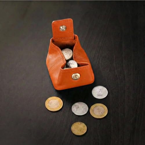 BROWN BEAR Small Envelope Coin Purse with Snap Fastner, Stylish Coin Pouch for Men and Women, Small Coin Purse - Orange - Image 2