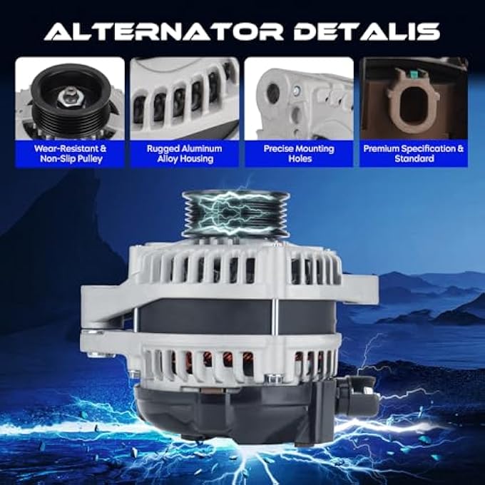 SEHNSUCHT Alternator Replacement New Fit for Acura RDX 2016-2018, for Acura TLX 2016-2020 3.5L, for Honda Accord 2013-2017, for Honda Crosstour 2013-2015, Only for Automatic Tranmission Replace for 104211-8300 - Image 3