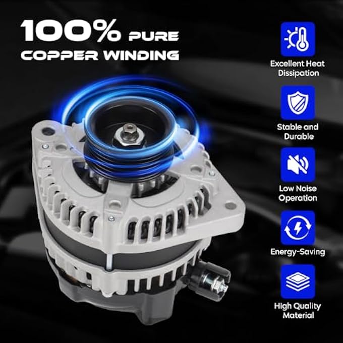 SEHNSUCHT Alternator Replacement New Fit for Acura RDX 2016-2018, for Acura TLX 2016-2020 3.5L, for Honda Accord 2013-2017, for Honda Crosstour 2013-2015, Only for Automatic Tranmission Replace for 104211-8300 - Image 5