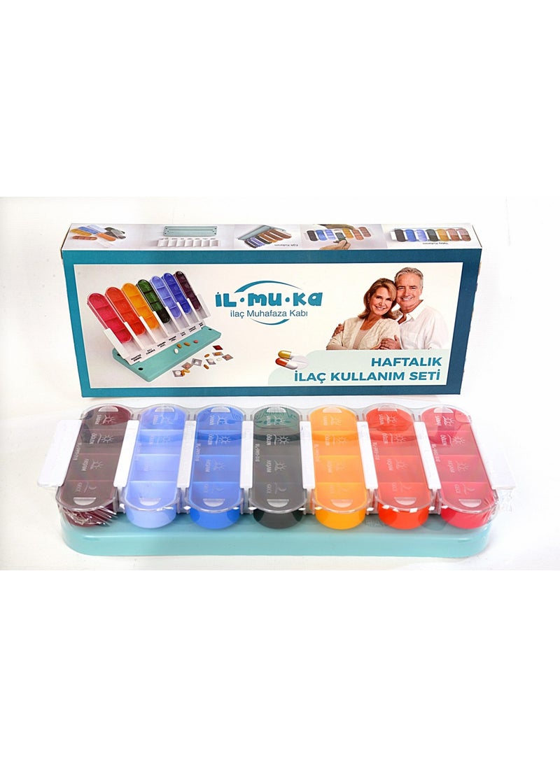 İlmuka Ilmuka Weekly Medicine Use Set, Medicine Storage Container, Medicine Storage Box  - Image 2