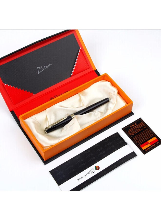 Pimio Financial Pen Extra Fine 0.38Mm Nib Men And Women Calligraphy Pen Student Adult Practice Ink Pen 717 Glossy Black With Gold Clip - Image 3