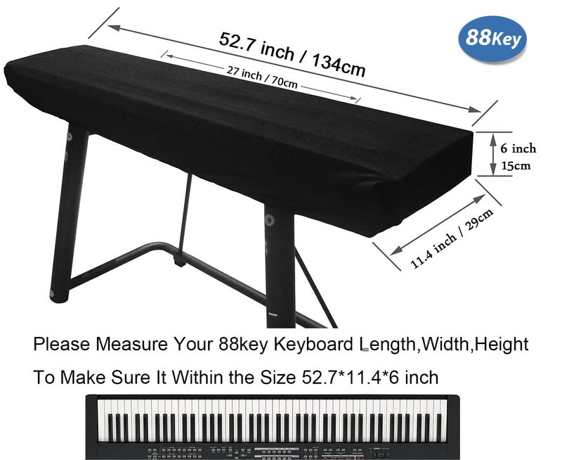 Ruibo 88 Key Keyboard Cover/Electronic Piano Keyboard Dust Cover with Drawstring made of 420D Oxford / 88 Key Music Keyboard Cover - Image 2
