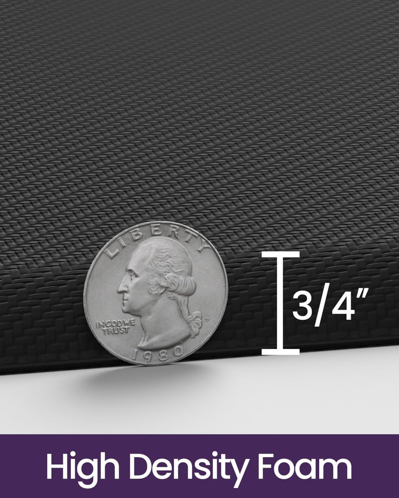 DEXI Kitchen Mat Cushioned Anti Fatigue, Extra Thick Comfort Standing Floor Mats Waterproof, Memory Foam Antifatigue Runner Rug for Desk Office, Sink, Laundry, 39x20, Black - Image 2