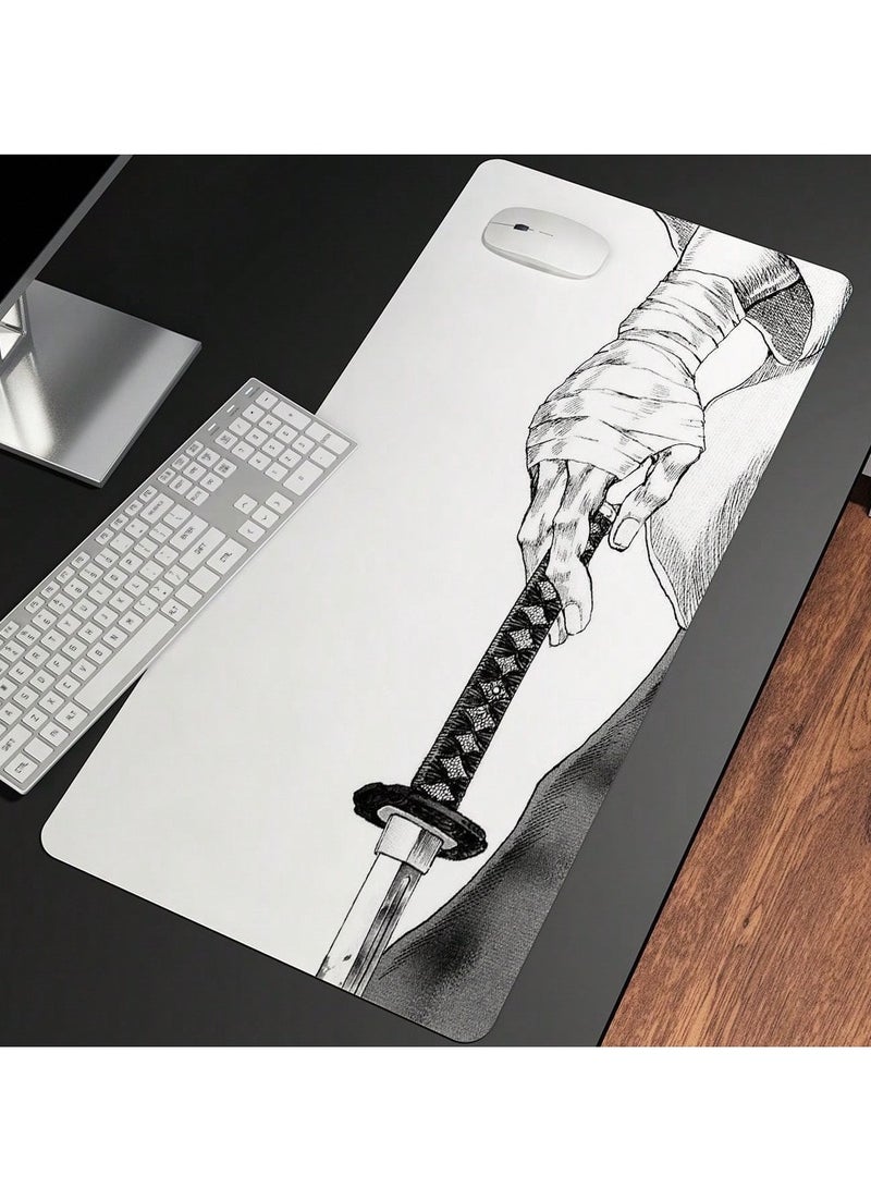 Gaming Mouse Pad with Katana Anime Design – 30 × 80 CM - Image 1